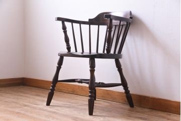 中古　松本民芸家具　ローバックの#91型キャプテンチェア(アームチェア、椅子)(定価約11万円)(3)