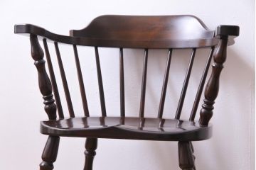 中古　松本民芸家具　ローバックの#91型キャプテンチェア(アームチェア、椅子)(定価約11万円)(3)