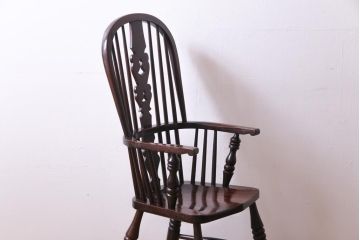 中古美品　九州民芸家具　クラシカルな空間に馴染むアームチェア(ワークチェア)