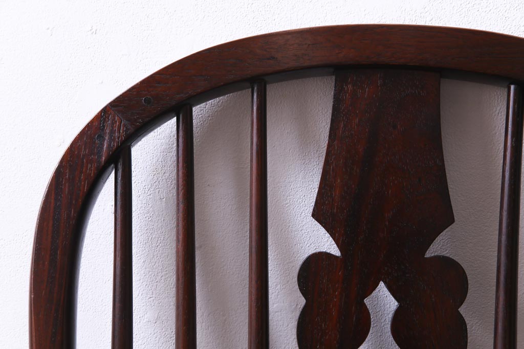 中古美品　九州民芸家具　クラシカルな空間に馴染むアームチェア(ワークチェア)