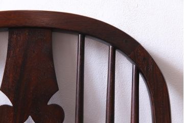 中古美品　九州民芸家具　クラシカルな空間に馴染むアームチェア(ワークチェア)