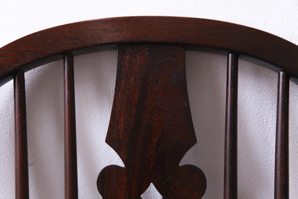 中古美品　九州民芸家具　クラシカルな空間に馴染むアームチェア(ワークチェア)