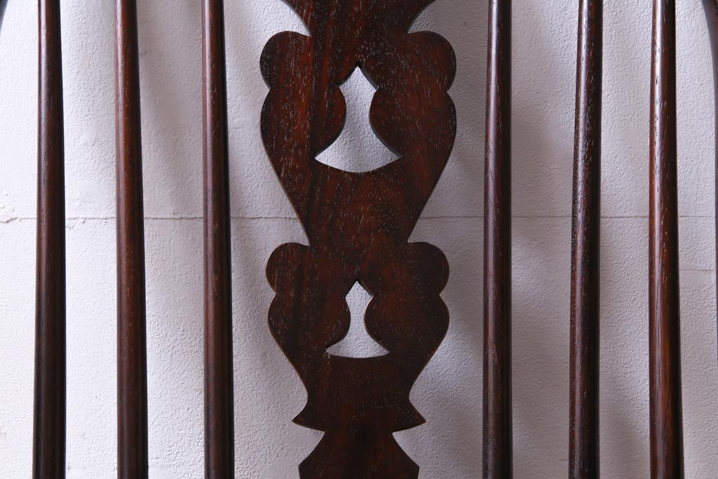 中古美品　九州民芸家具　クラシカルな空間に馴染むアームチェア(ワークチェア)