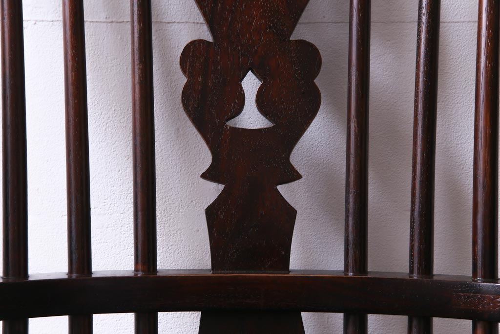 中古美品　九州民芸家具　クラシカルな空間に馴染むアームチェア(ワークチェア)