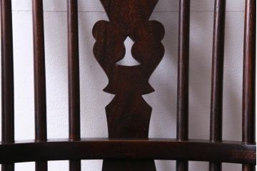 中古美品　九州民芸家具　クラシカルな空間に馴染むアームチェア(ワークチェア)