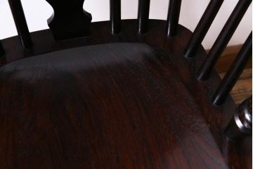 中古美品　九州民芸家具　クラシカルな空間に馴染むアームチェア(ワークチェア)