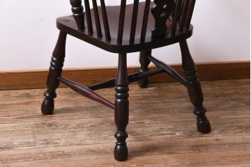 中古美品　九州民芸家具　クラシカルな空間に馴染むアームチェア(ワークチェア)