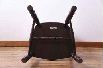 中古美品　九州民芸家具　クラシカルな空間に馴染むアームチェア(ワークチェア)