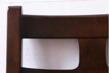 中古美品　松本民芸家具　ラッシ座面が目を引くSP十字アームチェア(ラッシチェア、椅子)(2)