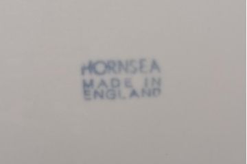 アンティーク雑貨　イギリスビンテージ　HORNSEA(ホーンジー)　ストライプがかわいらしいキャニスター・中3点セット(保存容器、ジャー)
