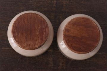 アンティーク雑貨　イギリスビンテージ　HORNSEA(ホーンジー)　CORAL(コーラル)　キャニスター(保存容器、洋食器)2個セット