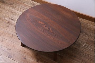 レトロ家具　昭和レトロ　栓材製　懐かしさあふれる佇まいが魅力の丸ちゃぶ台(座卓、ローテーブル)