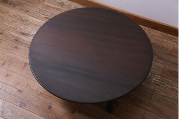 レトロ家具　昭和レトロ　栓材製　懐かしさあふれる佇まいが魅力の丸ちゃぶ台(座卓、ローテーブル)(1)