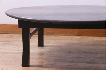 レトロ家具　昭和レトロ　栓材製　懐かしさあふれる佇まいが魅力の丸ちゃぶ台(座卓、ローテーブル)(1)