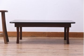 アンティーク家具　昭和初期　栓材　味わいある佇まいが魅力の角ちゃぶ台(座卓、ローテーブル)