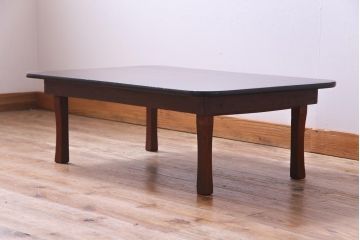 アンティーク家具　昭和初期　栓材　味わいある佇まいが魅力の角ちゃぶ台(座卓、ローテーブル)
