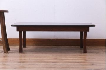 アンティーク家具　昭和初期　栓材　味わいある佇まいが魅力の角ちゃぶ台(座卓、ローテーブル)