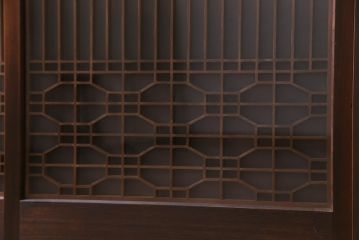 ラフジュ工房オリジナル　リメイク家具　組子　書院戸を取り入れた和モダンなガラス戸棚(収納棚、サイドボード)