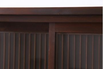 ラフジュ工房オリジナル　リメイク家具　組子　書院戸を取り入れた和モダンなガラス戸棚(収納棚、サイドボード)