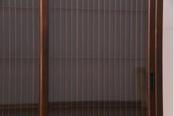 ラフジュ工房オリジナル　リメイク家具　組子　書院戸を取り入れた和モダンなガラス戸棚(収納棚、サイドボード)