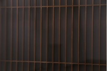 ラフジュ工房オリジナル　リメイク家具　組子　書院戸を取り入れた和モダンなガラス戸棚(収納棚、サイドボード)