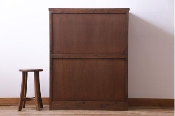 ラフジュ工房オリジナル　リメイク家具　組子　書院戸を取り入れた和モダンなガラス戸棚(収納棚、サイドボード)