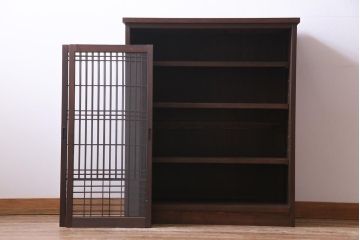 ラフジュ工房オリジナル　リメイク家具　アンティークの書院戸を使った戸棚(ガラス戸棚、収納棚、サイドボード)