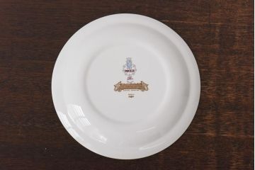 スペイン　PONTESA(ポンテサ)　グリーンの花柄が可愛らしいビンテージのプレート2点セット(中皿、洋食器)(2)