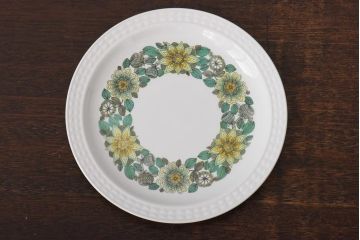 スペイン　PONTESA(ポンテサ)　グリーンの花柄が可愛らしいビンテージのプレート2点セット(中皿、洋食器)(3)