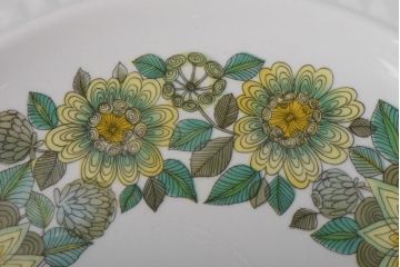 スペイン　PONTESA(ポンテサ)　グリーンの花柄が可愛らしいビンテージのプレート・大2点セット(大皿、洋食器)(1)
