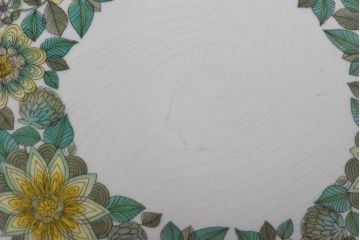 スペイン　PONTESA(ポンテサ)　グリーンの花柄が可愛らしいビンテージのプレート・大2点セット(大皿、洋食器)(1)