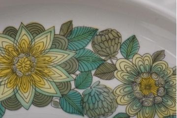 スペイン　PONTESA(ポンテサ)　グリーンの花柄が可愛らしいビンテージのプレート・大2点セット(大皿、洋食器)(1)