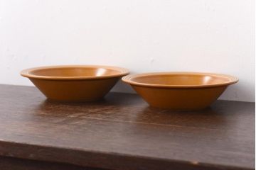 イギリスビンテージ　HORNSEA(ホーンジー)　SAFFRON(サフラン)　スープボウル2枚セット(サラダボウル)(1)