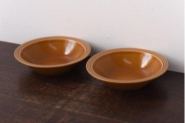 イギリスビンテージ　HORNSEA(ホーンジー)　SAFFRON(サフラン)　スープボウル2枚セット(サラダボウル)(3)