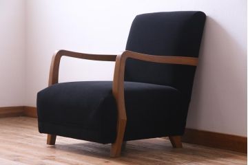 レトロ家具　和製アンティーク　昭和初期　レトロなフォルムがお洒落な1人掛けソファ(アームチェア)