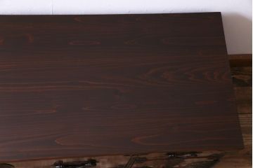 アンティーク家具　和製アンティーク　桜丸金具　漆塗り　和モダンの雰囲気漂う米沢箪笥ローボード(和タンス、ローボード、リビングボード、引き出し)