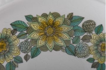 スペイン　PONTESA(ポンテサ)　グリーンの花柄が可愛らしいビンテージのプレート・大2点セット(大皿、洋食器)(3)