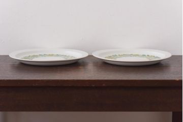 スペイン　PONTESA(ポンテサ)　グリーンの花柄が可愛らしいビンテージのプレート・大2点セット(大皿、洋食器)(3)