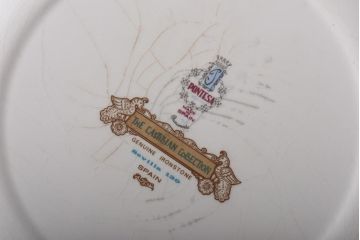 スペイン　PONTESA(ポンテサ)　グリーンの花柄が可愛らしいビンテージのプレート・大2点セット(大皿、洋食器)(3)