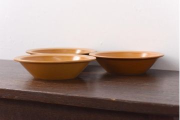 イギリスビンテージ　HORNSEA(ホーンジー)　SAFFRON(サフラン)　スープボウル3枚セット(サラダボウル)(2)