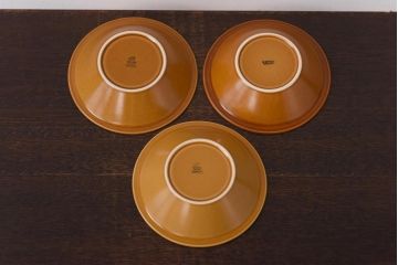 イギリスビンテージ　HORNSEA(ホーンジー)　SAFFRON(サフラン)　スープボウル3枚セット(サラダボウル)(2)