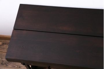 ビンテージ　神居民芸　珍しいデザインが目を引くエクステンションテーブル(ダイニングテーブル)