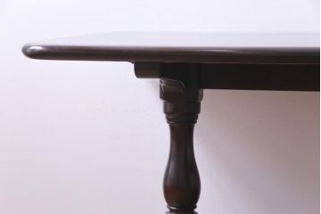 中古　松本民芸家具　シックな4人掛けT型食卓(ダイニングテーブル)(定価約37万円)(1)