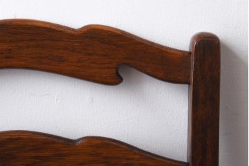 アンティーク家具　イギリスアンティーク　背もたれが特徴的なオーク材製のダイニングチェア(ワークチェア、椅子)(1)