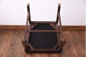 アンティーク家具　イギリスアンティーク　背もたれが特徴的なオーク材製のダイニングチェア(ワークチェア、椅子)(1)