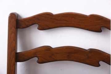 アンティーク家具　イギリスアンティーク　背もたれが特徴的なオーク材製のダイニングチェア(ワークチェア、椅子)(2)