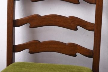 アンティーク家具　イギリスアンティーク　背もたれが特徴的なオーク材製のダイニングチェア(ワークチェア、椅子)(2)