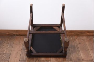 アンティーク家具　イギリスアンティーク　背もたれが特徴的なオーク材製のダイニングチェア(ワークチェア、椅子)(2)