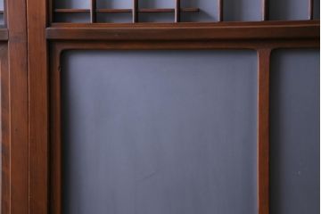 昭和レトロ　幅狭　シンプルな組子風デザインのガラス戸(引き戸、建具)4枚セット