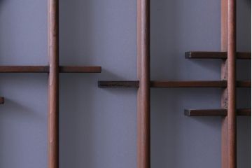 昭和レトロ　幅狭　シンプルな組子風デザインのガラス戸(引き戸、建具)4枚セット